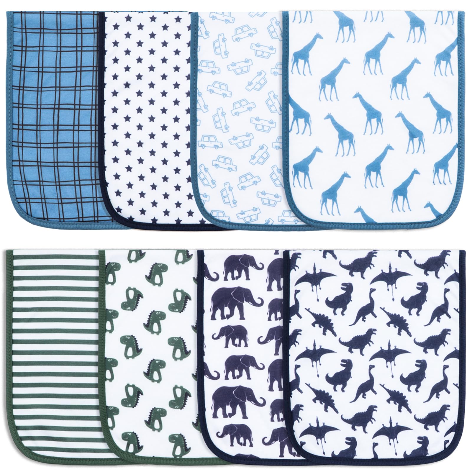 Printed Bibs Pack - Benoxine Lot de 8 Lingettes pour