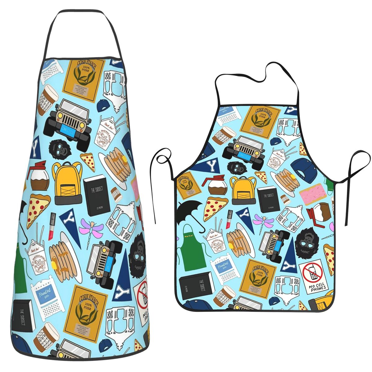 Tablier de cuisine bleu imprim - Printed Bibs Pack avis et prix