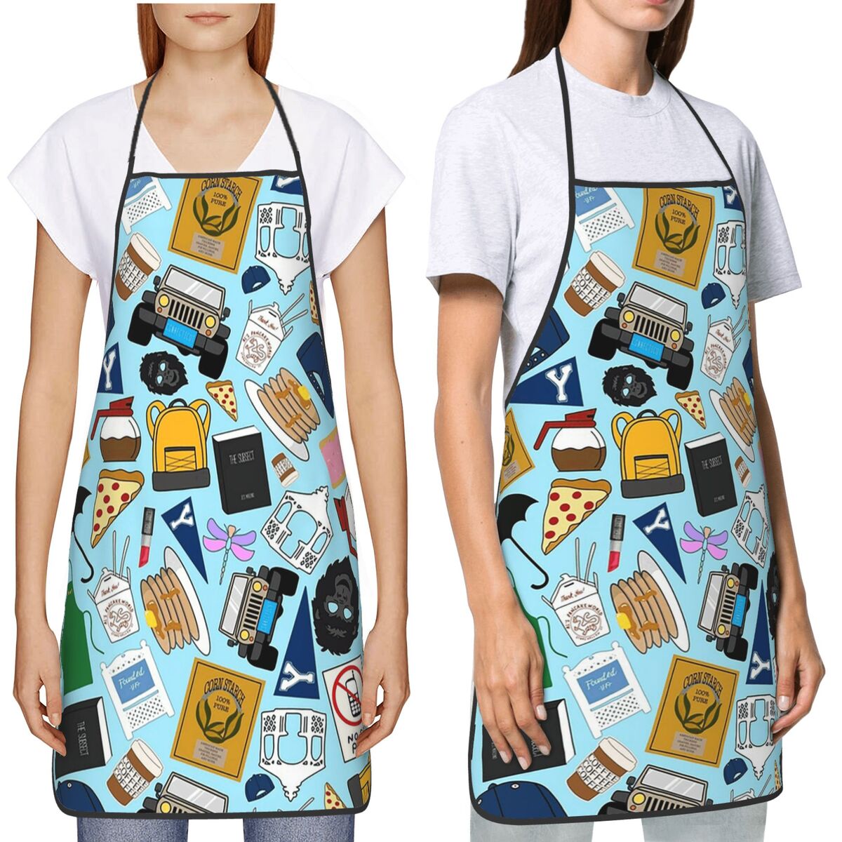 Tablier de cuisine bleu imprim - Printed Bibs Pack avis et prix
